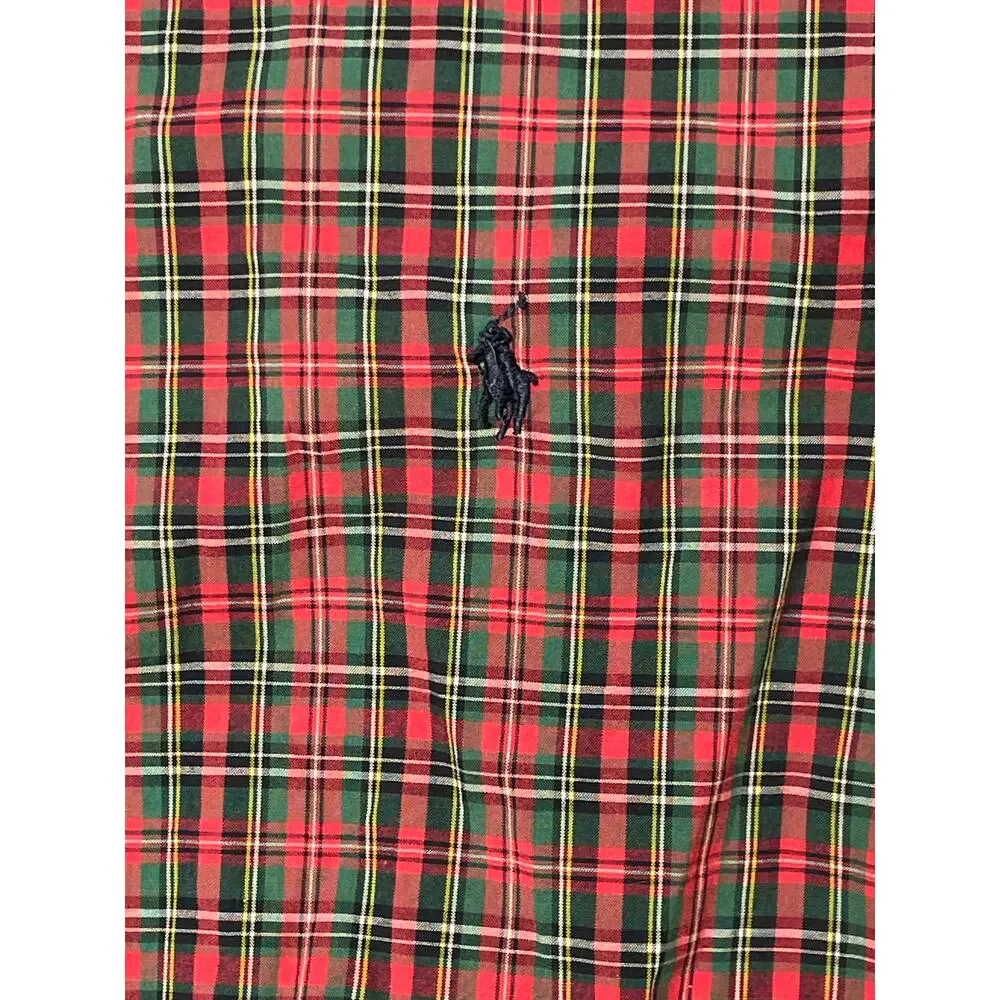 Ralph Lauren Tartan Plaid Long Sleeve Button Up Shirt Size 10-12‎ Preppy Classy